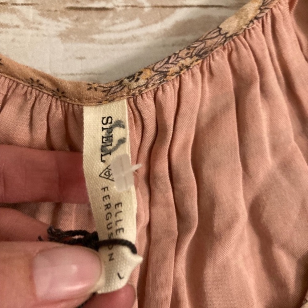Spell X Elle Ferguson Collaboration Rumor Print Elle Gown Dusty Pink L - Picture 4 of 17